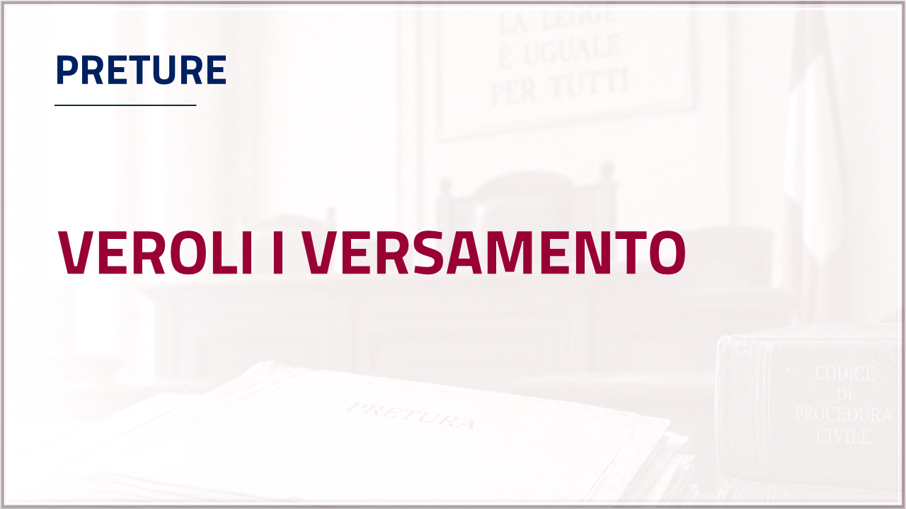 Apri inventario - pretura di Veroli - primo versamento 